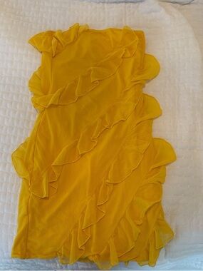 Amazon Yellow Ruffle Mini Dress